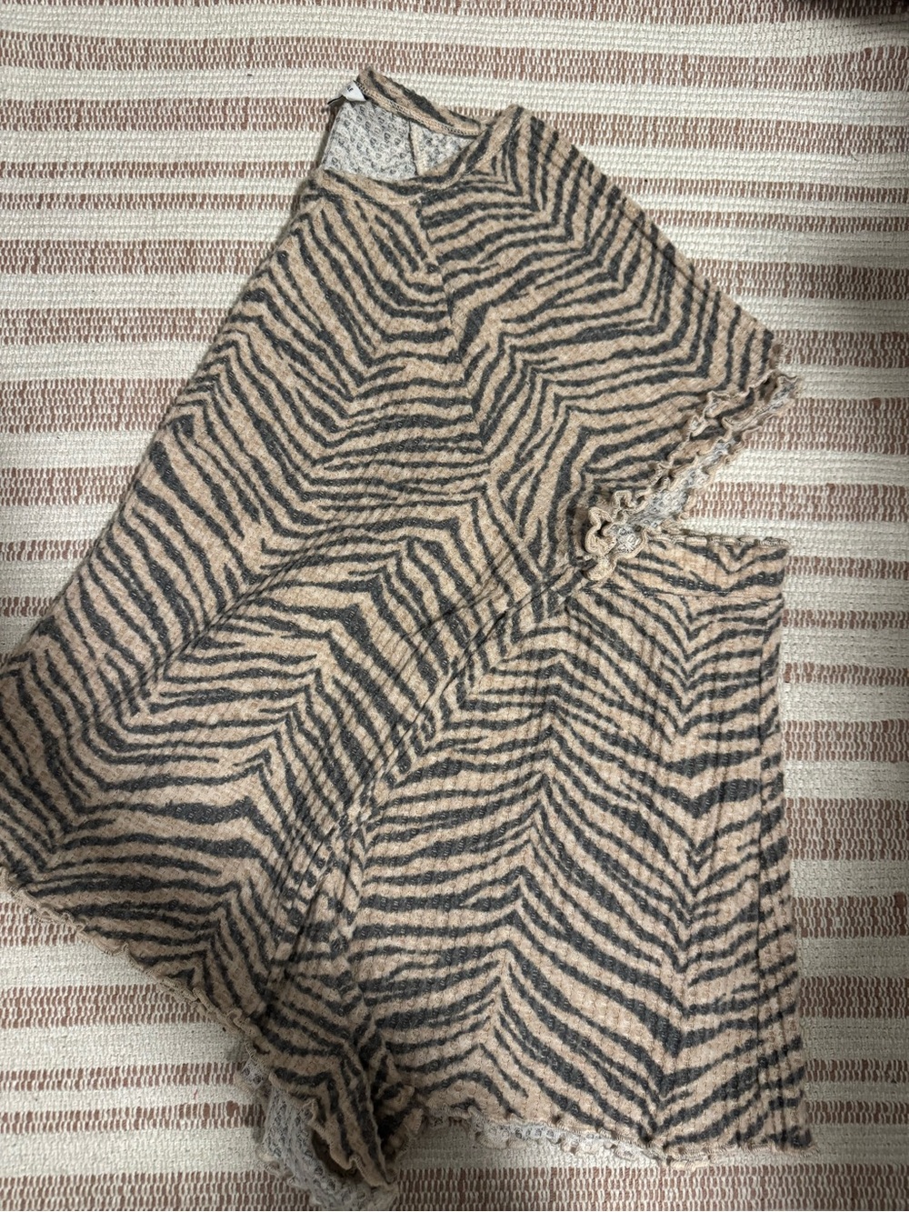 American Eagle Outfitters Beige and Black Zebra-Print Set